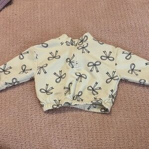 Cat & Jack Cream Jacket with Black Bow Print